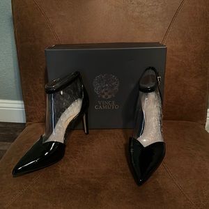 VINCE CAMUTO ankle strap 3 inch heels.